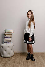 Спiдниця пліссе дитяча чорна зі смужкою ART KNIT