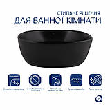 Раковина-чаша Qtap Kolibri 410x410x150 Matt black QT10112144MBMBN, фото 4