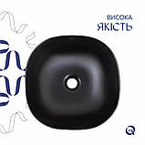 Раковина-чаша Qtap Kolibri 410x410x150 Matt black QT10112144MBMBN, фото 5