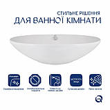 Комплект Qtap Dove: Раковина накладна овальна 635x420x150 мм White + Донний клапан PU02O, фото 4