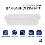 Комплект Qtap Virgo: Раковина накладна прамокутна 490х350х110 мм White + Донний клапан PU02, фото 4