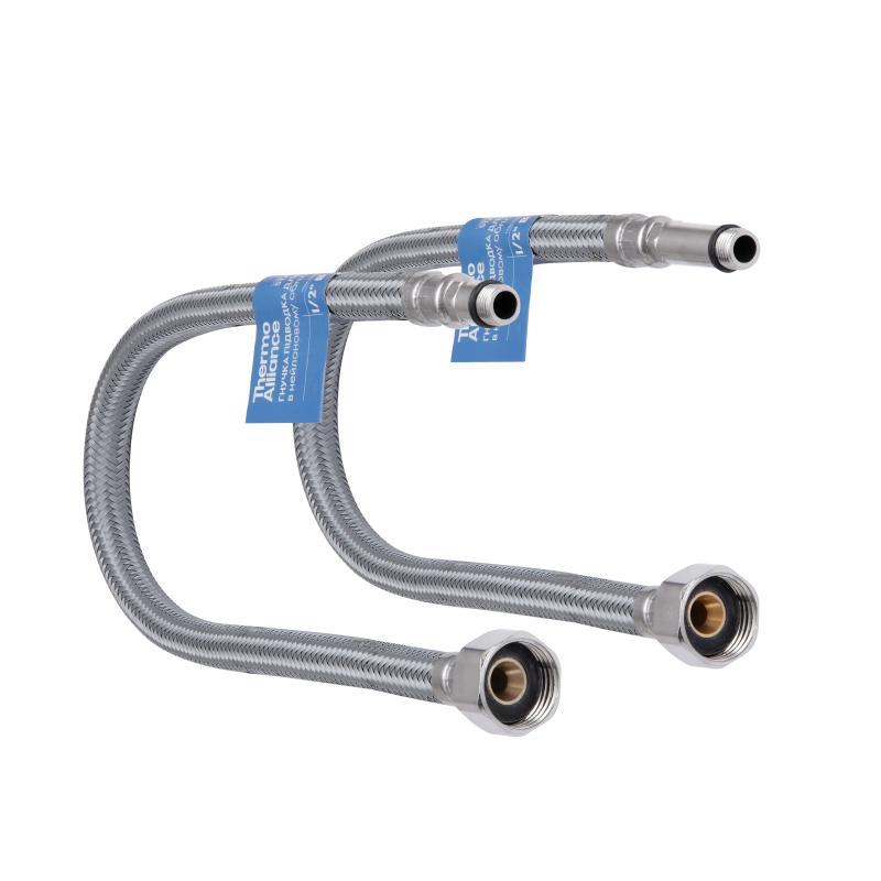Шланг для підключення змішувача Thermo Alliance Standart (пара) 50 см NYLON M10x1/2"В TAS386W50, фото 1