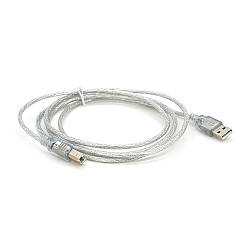 Кабель USB 2.0 AM/BM, 1.8m, прозорий