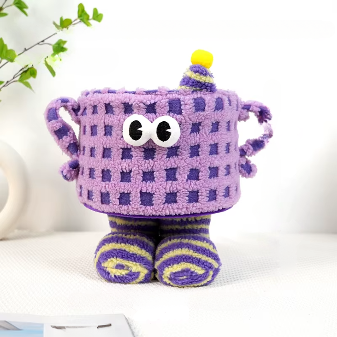 Кошик для іграшок плюшевий органайзер у дитячу кімнату м'який для речей та іграшок дитячий, фіолетовий, фото 1