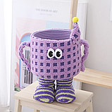 Кошик для іграшок плюшевий органайзер у дитячу кімнату м'який для речей та іграшок дитячий, фіолетовий, фото 2