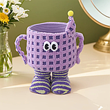 Кошик для іграшок плюшевий органайзер у дитячу кімнату м'який для речей та іграшок дитячий, фіолетовий, фото 3