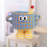 Кошик для іграшок плюшевий органайзер у дитячу кімнату м'який для речей та іграшок у дитяча, блакитний, фото 2
