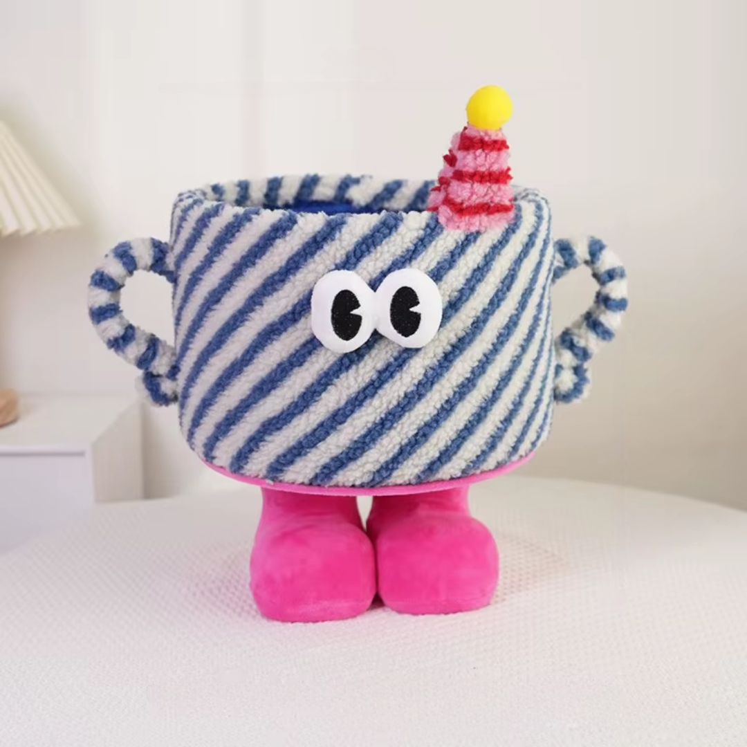 Кошик для іграшок плюшевий органайзер в дитячу кімнату м'який для речей та іграшок в дитяча кімнату синя, фото 1