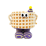 Кошик для іграшок плюшевий органайзер у дитячу кімнату м'який для речей та іграшок дитячий жовтий у клітинку, фото 7