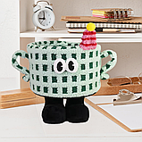 Кошик для іграшок плюшевий органайзер у дитячу кімнату м'який для речей та іграшок у дитяча, зелена, фото 2