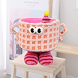 Кошик для іграшок плюшевий органайзер у дитячу кімнату м'який для речей та іграшок дитячий, рожевий, фото 2