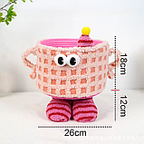 Кошик для іграшок плюшевий органайзер у дитячу кімнату м'який для речей та іграшок дитячий, рожевий, фото 3