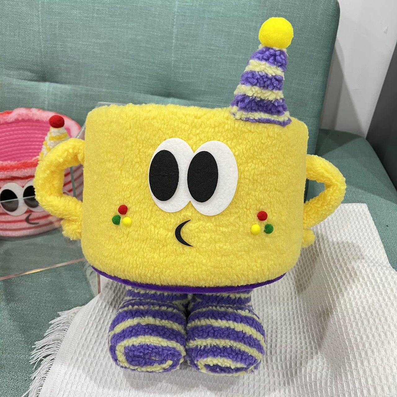 Кошик для іграшок плюшевий органайзер у дитячу кімнату м'який для речей та іграшок дитячий жовтий, фото 1