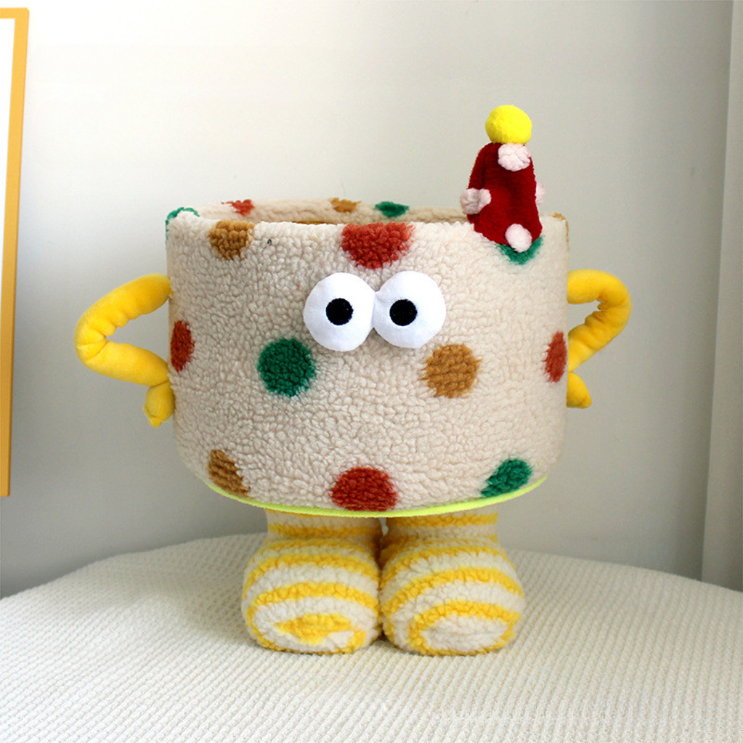 Кошик для іграшок плюшевий органайзер в дитячу кімнату м'який для речей та іграшок дитяча.В горошок, фото 1