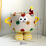 Кошик для іграшок плюшевий органайзер в дитячу кімнату м'який для речей та іграшок дитяча.В горошок, фото 3