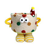 Кошик для іграшок плюшевий органайзер в дитячу кімнату м'який для речей та іграшок дитяча.В горошок, фото 4