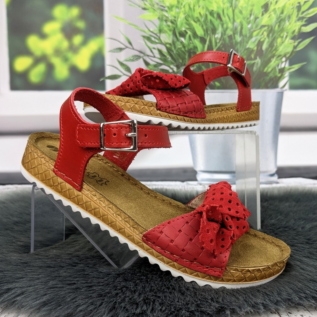 Босоніжки жіночі Inblu червоні шкіряні 4467_2, фото 1