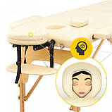Масажний стіл складний 4FIZJO Massage Table Wood W70 Beige (P-5907739318343), фото 3