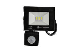 LED прожектор із датчиком руху 10 Вт 1000 Лм 6500 К холодний білий SMD2835