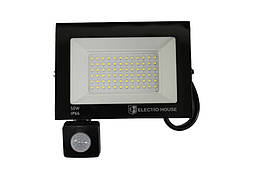 LED прожектор із датчиком руху 50 Вт 5000 Лм 6500 К холодний білий SMD2835