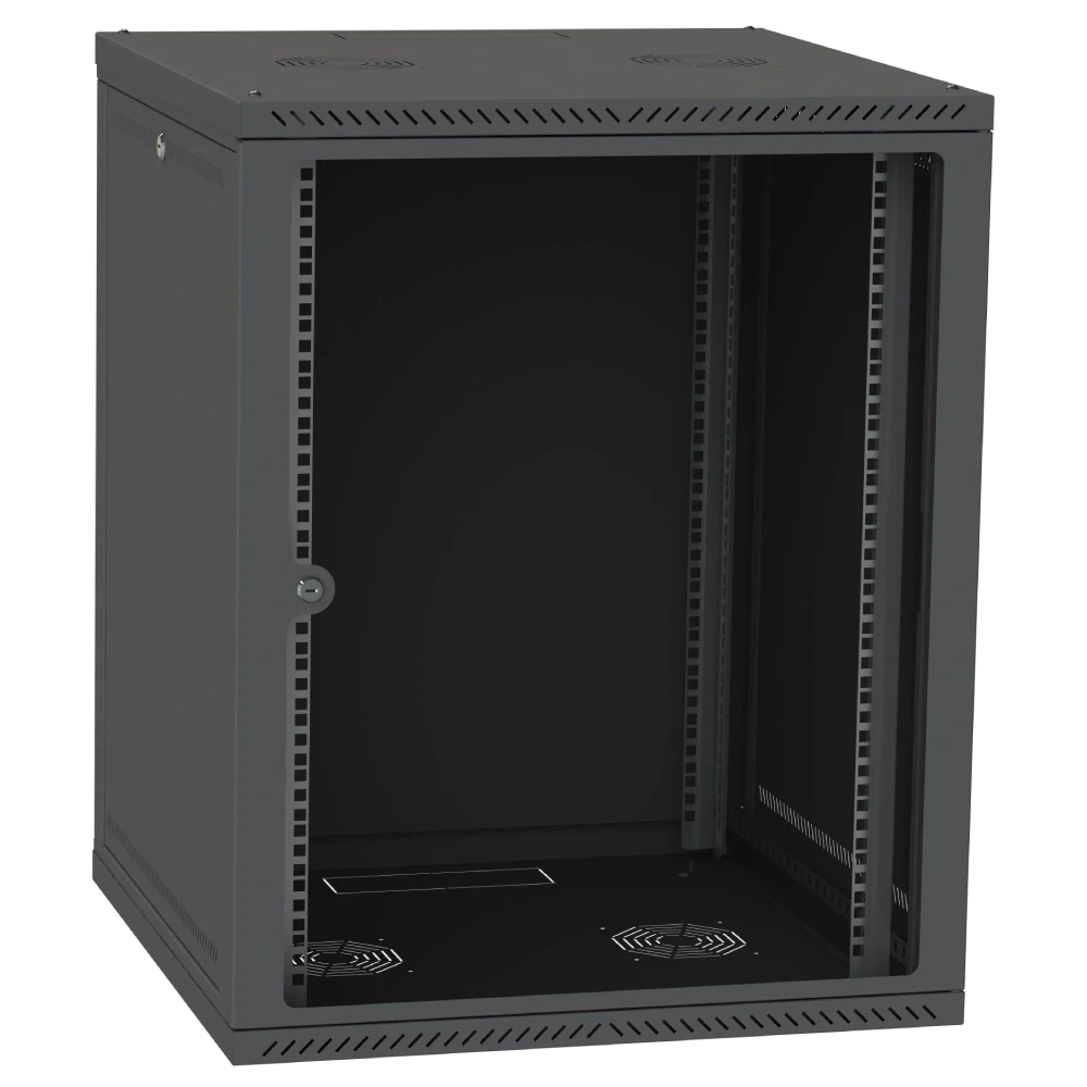 IPCOM СН-15U 600х450 скло RAL9005 Шафа серверна