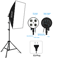 Софтбокс 50х70 см на 4 патрони E27 Puluz 50x70 + Стійка 2 м