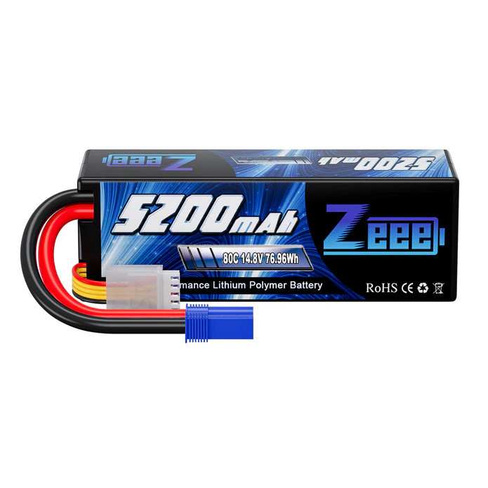 Акумулятор Zeee 14.8V 80C 5200mah 4S RC Lipo EC5, фото 1