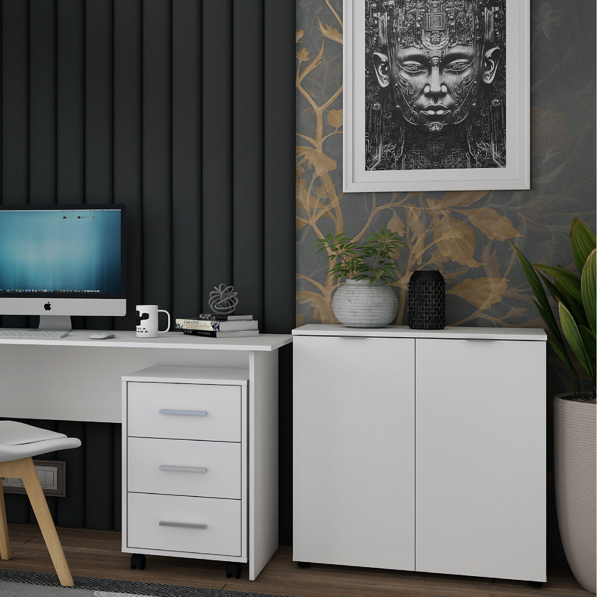 Комод у вітальню Doros Рон 3 80х38х81 см Білий (DRS-011296), фото 1