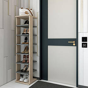 Полиця для взуття Doros Паоло 38,4х38,4х153,4 см Дуб сонома/Графіт (DRS-011438)