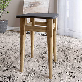 2 табурети на кухню Маямі кромка ПВХ 2 мм Антрацит (LION-041260) ТОП