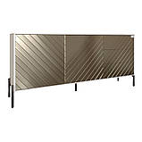 Комод з чорними металевими ніжками LION Амарант 168x40x76,5 см Бетон Style/Перламутровий металік (LION-041923), фото 3