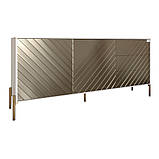 Комод з золотими металевими ніжками LION Амарант 168x40x76,5 см Бетон Style/Перламутровий металік (LION-041972), фото 3