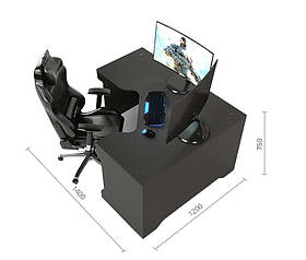 Геймерський комп’ютерний стіл кутовий ХGamer X2 Чорний