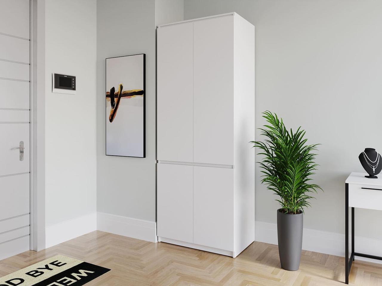 Шафа меблева розпашна 4-х дверна від виробника CNC Mebli з ламінованого ДСП підлогова з полицями для, фото 1