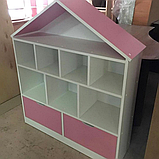 Стелаж для іграшок Замок, 2 ящиків, 8 ЯЧЕЕК. Колір білий із Рожевим, фото 2