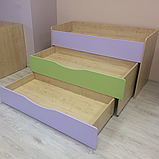 Ліжко 3-х ярусне для дошкільних навчальних закладів DS-22 "Клен-Лаванда-Жовтий-Зелений"", фото 2