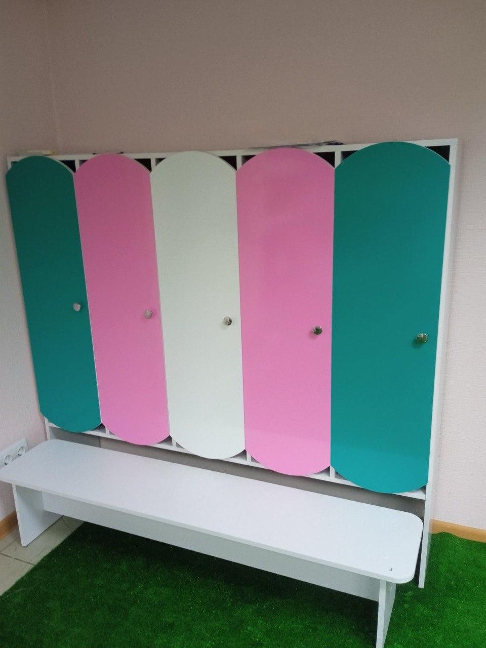 Шафка дитяча 5-місна, секційна з лавочкою для садка DS-23, фото 1