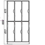 Шафа для одягу 6-секційна на металевих регульованих опорах CNC Mebli Corporation, фото 4
