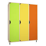 🟡 Шафа для роздягальні 3-секційна на металевих регульованих ніжках, різнокольорова DS-030, фото 2
