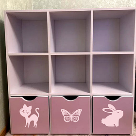 Стелаж для дитячих іграшок і книг на 9 клітинок (білий)