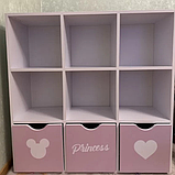 Стелаж для дитячих іграшок і книг на 9 клітинок (білий), фото 2