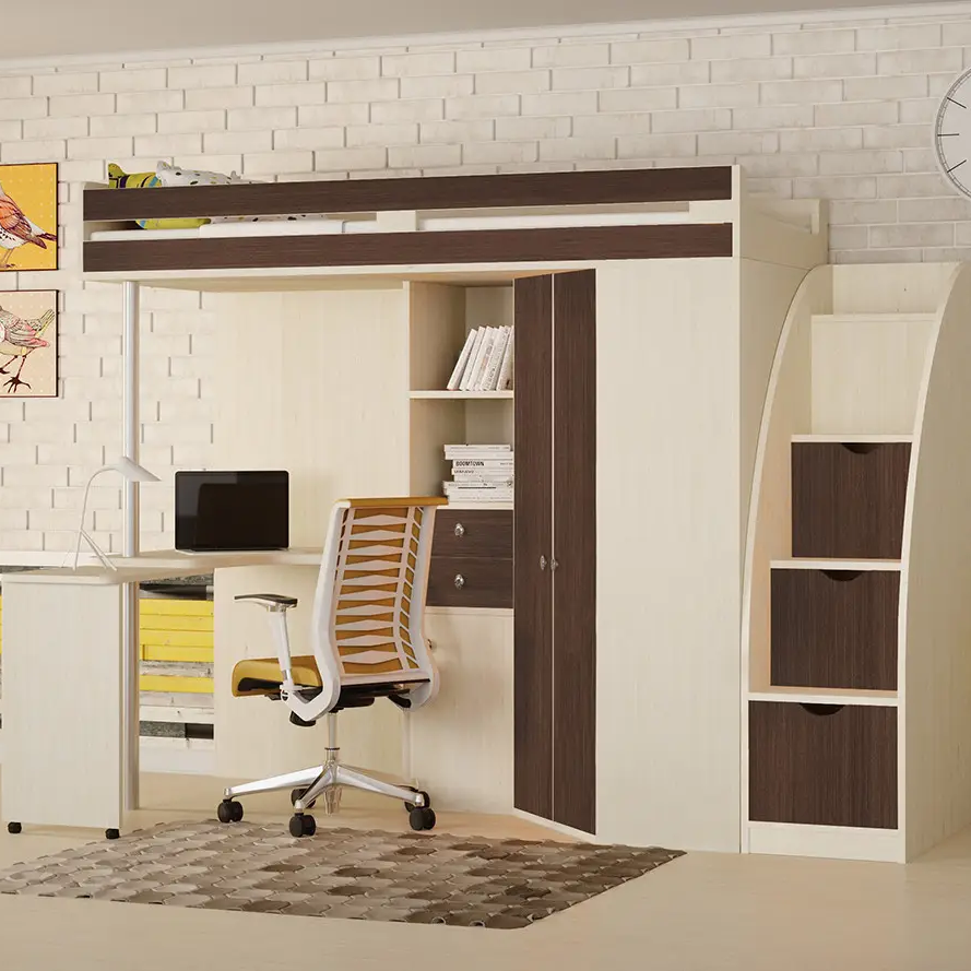 Ліжко-горище М85 з сходами-комодом DS-М85, фото 1