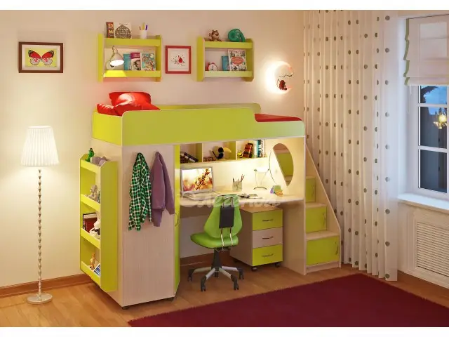 Ліжко горище Легенда 4.3 з полицями Design Service DS-4.3, фото 1