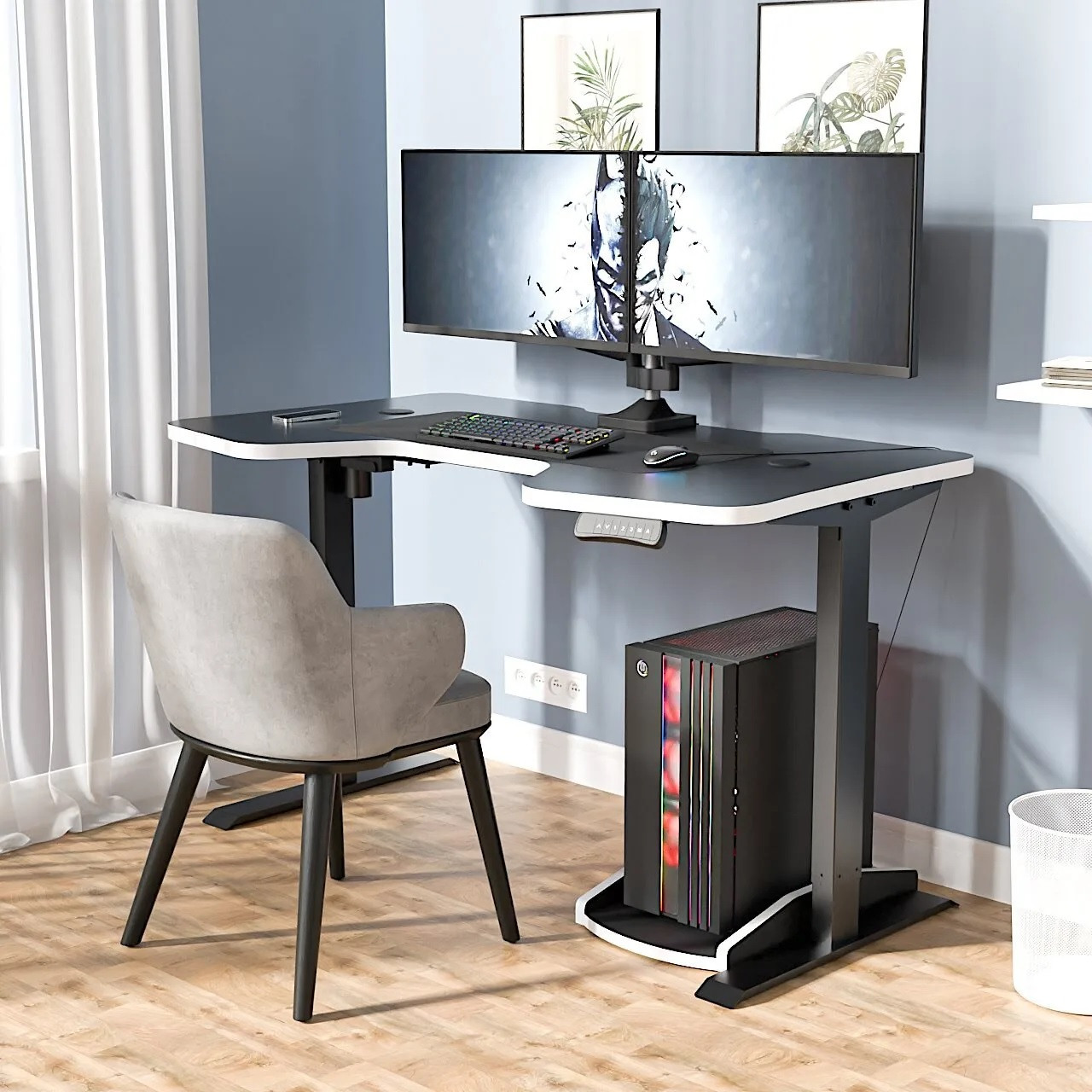 Геймерський стіл COMFORT TOWER (колір ЧОРНИЙ 0076), фото 1