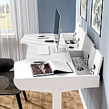 Геймерський стіл DENVER TOWER (колір ЧОРНИЙ 0076/БIЛА АЛЯСКА 0440), фото 6