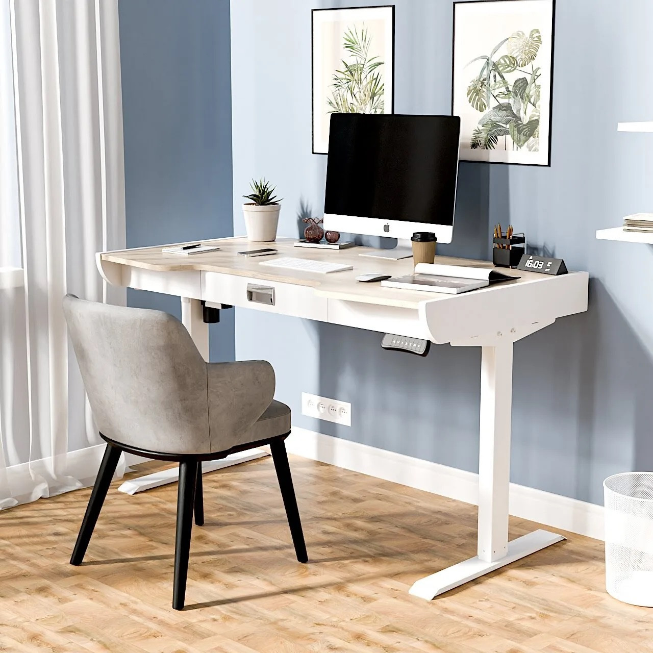 Геймерський стіл DENVER TOWER (колір Дуб Атланта 0027/БIЛА АЛЯСКА 0440), фото 1