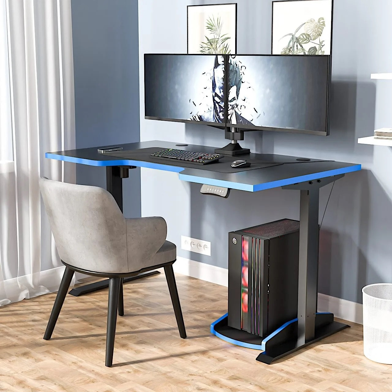 Геймерський стіл KING TOWER(колір ЧОРНИЙ 0076), фото 1