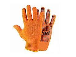 Перчатки робочі з ПВХ крапкою 10 трикотажні Лайт Grad померанчеві ТМ Grad   Solmir