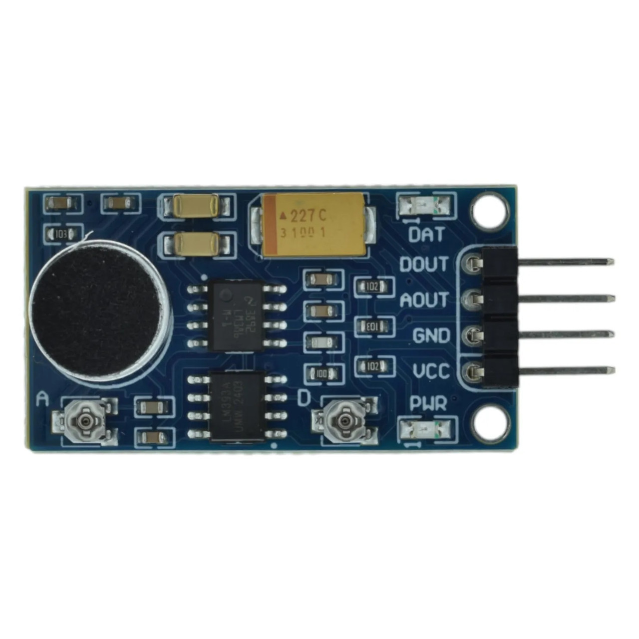 Модуль датчика звуку Waveshare на мікрофонному підсилювачі LM386 та компараторі LM393