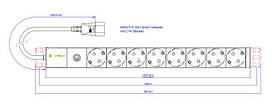 Блок PDU, 8 x SCHUKO ,вилка IEC C14, Кабель Живлен Ня 3м. DP-RP-08-SCHUF-IEEC14 PR1
